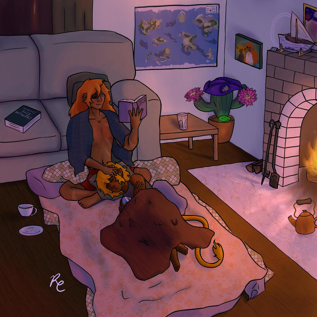 "Blankie Nest" - Aurora (webcomic) fanart full scene illustration